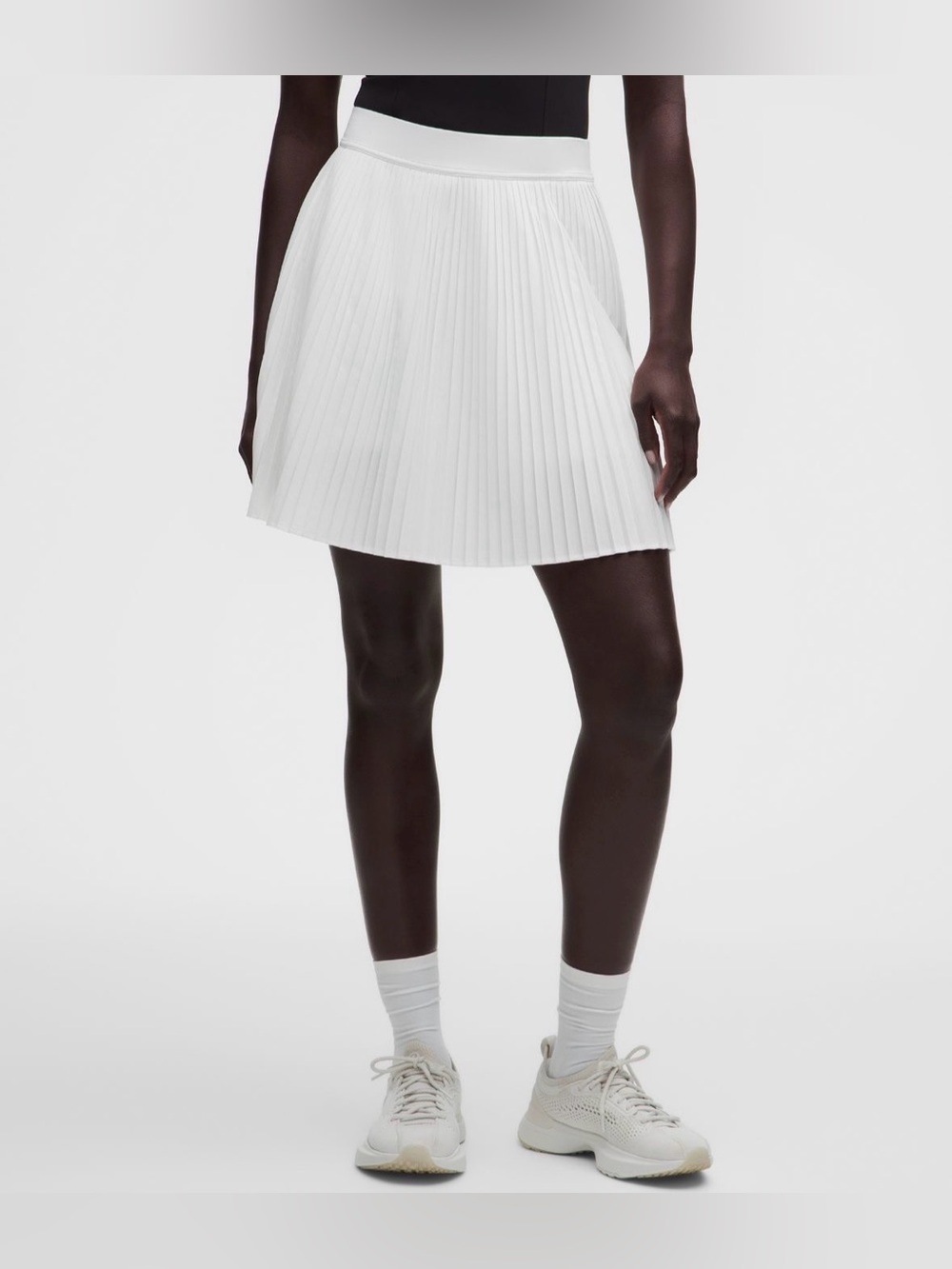 Lululemon Pleated High Rise Knee Length Tennis Skirt Sz Large White NWT